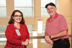 Diane Anderle, RN, with Memorial Hermann Joint Center patient Milton Hollis. Photo by John Lynch.