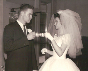 Bob and Pat Hebert on their wedding day, April 6, 1963.