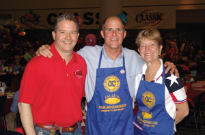 Don Kerstetter with John Robson and Betty Baitland at the Sugar Land Exchange Club Spaghetti Cook-Off.