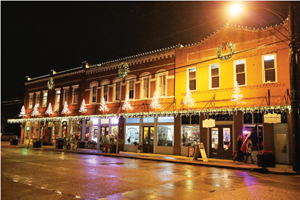 Historic Downtown Rosenberg’s shops light up during Rosenberg Christmas Nights.