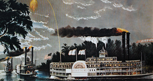 Atop the steamboat deck was a pilothouse where the pilot guided his craft through the tangles of tree snags, whirlpools, rapids, sandbars and shallows.