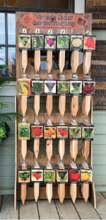 A variety of seeds for fresh herbs and vegetables at Enchanted Gardens.